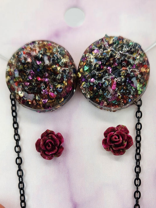 Colorful Broken Stone Fashion Jewelry Set