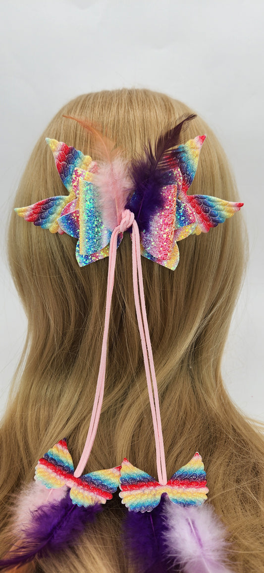 Rainbow Wings with Faux Feathers