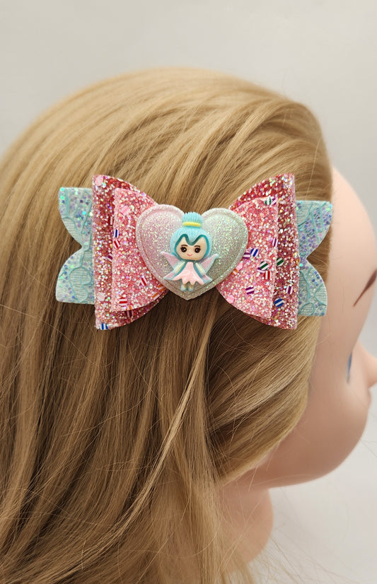 Blue Haired Fairy Hair Bow